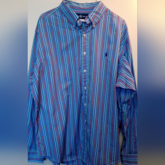 Ralph Lauren button down shirt size xxl bright color stripes classic fit - Picture 1 of 5